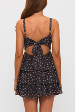 Load image into Gallery viewer, Floral Eyelet Triple Layer Mini Dress - Black