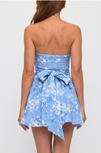 Load image into Gallery viewer, Strapless Pleated Fit and Flare Dress - Blue