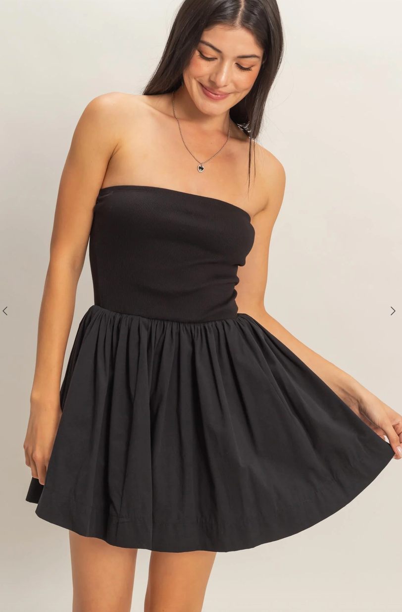 Strapless Flowy Mini Dress