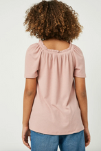 Load image into Gallery viewer, Ruffled Wide Neck Knit Top Pink - Youth