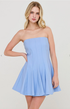 Load image into Gallery viewer, Godet Strapless Dress - Blue