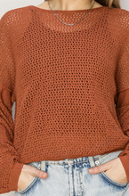 Load image into Gallery viewer, Open Knit Drop Shoulder - Baked Clay