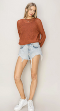 Load image into Gallery viewer, Open Knit Drop Shoulder - Baked Clay