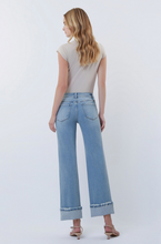 Load image into Gallery viewer, Mid Rise Medium Cuffed Slim Wide Denim