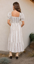 Load image into Gallery viewer, Floral Stripe Midi Dress - Brown