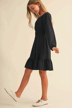 Load image into Gallery viewer, Juliette Waist Flounce Dress - Black