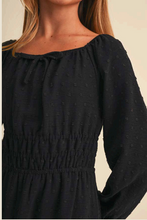Load image into Gallery viewer, Juliette Waist Flounce Dress - Black