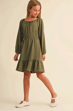 Load image into Gallery viewer, Juliette Waist Flounce Dress - Olive