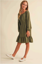 Load image into Gallery viewer, Juliette Waist Flounce Dress - Olive