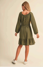 Load image into Gallery viewer, Juliette Waist Flounce Dress - Olive