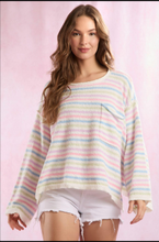 Load image into Gallery viewer, Oversized Stripe Knit Sweater Youth - Multi