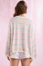 Load image into Gallery viewer, Oversized Stripe Knit Sweater Youth - Multi