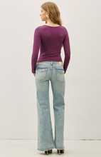 Load image into Gallery viewer, Scoop Neck Long Sleeve Top - Dark Plum