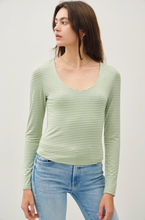 Load image into Gallery viewer, Ultra Soft Striped Long Sleeve - Pistachio