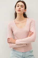 Load image into Gallery viewer, Ultra Soft Striped Long Sleeve - Mauve