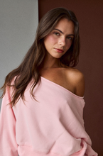 Load image into Gallery viewer, Off Shoulder Cropped Sweater - Light Pink