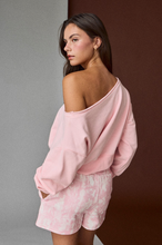 Load image into Gallery viewer, Off Shoulder Cropped Sweater - Light Pink