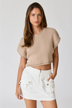 Load image into Gallery viewer, Cropped Rib Knit Top - Taupe