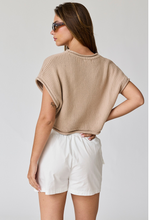 Load image into Gallery viewer, Cropped Rib Knit Top - Taupe