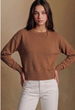 Load image into Gallery viewer, Crewneck Ribbed Hem Sweater - Light Brown
