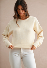 Load image into Gallery viewer, Reversible Ribbon Bow Knit Sweater - Cream