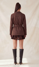 Load image into Gallery viewer, Belted Tailored Mid-Length Jacket - Chocolate