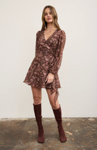 Load image into Gallery viewer, Floral {Paisley Wrap Mini Dress