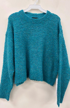 Load image into Gallery viewer, Cozy Boucle Crewneck Sweater - Teal