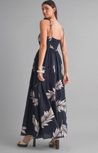Load image into Gallery viewer, Tropical Tie Strap Maxi Dress - Navy