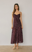 Load image into Gallery viewer, Polka Dot Maxi Dress - Plum/Blush