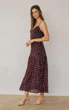 Load image into Gallery viewer, Polka Dot Maxi Dress - Plum/Blush