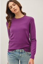 Load image into Gallery viewer, Viscose Crewneck Soft Knit Sweater - Purple