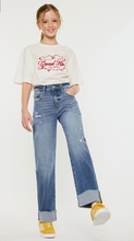 Load image into Gallery viewer, High Rise Straight Leg Medium Wash Denim - Youth