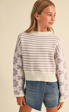 Load image into Gallery viewer, Roundneck Drop Shoulder Sweater Purple - Youth