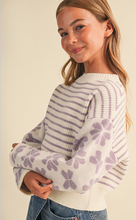Load image into Gallery viewer, Roundneck Drop Shoulder Sweater Purple - Youth