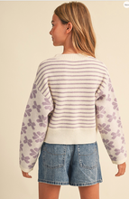 Load image into Gallery viewer, Roundneck Drop Shoulder Sweater Purple - Youth