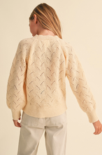 Load image into Gallery viewer, Pointelle Knit Embroidered Sweater - Cream/Multi