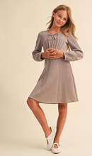 Load image into Gallery viewer, Long Sleeve Ribbed Knit Dress Mocha - Youth