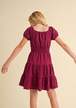 Load image into Gallery viewer, Puff Sleeve Flounce Dress - Anemone