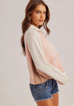 Load image into Gallery viewer, Color Block Collared Quarter Zip Sweater