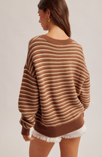 Load image into Gallery viewer, Oversized Textured Crewneck Sweater - Brown Multi