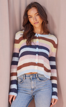 Load image into Gallery viewer, Soft Knit Striped Button Up Sweater - Multi