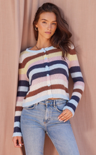 Load image into Gallery viewer, Soft Knit Striped Button Up Sweater - Multi
