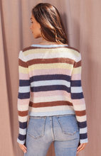Load image into Gallery viewer, Soft Knit Striped Button Up Sweater - Multi