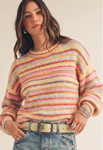Load image into Gallery viewer, Soft Knit Ribbed Hem Sweater - Multi Yellow