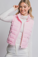 Load image into Gallery viewer, Contrast Trim Puffer Vest - Pink
