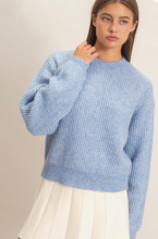 Load image into Gallery viewer, Ribbed Crewneck Sweater - Dusty Blue