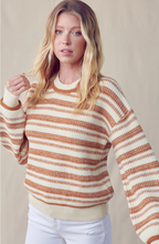Load image into Gallery viewer, Chunky Knit Striped Pullover - Warm Taupe