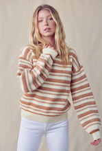 Load image into Gallery viewer, Chunky Knit Striped Pullover - Warm Taupe