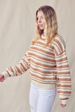 Load image into Gallery viewer, Chunky Knit Striped Pullover - Warm Taupe
